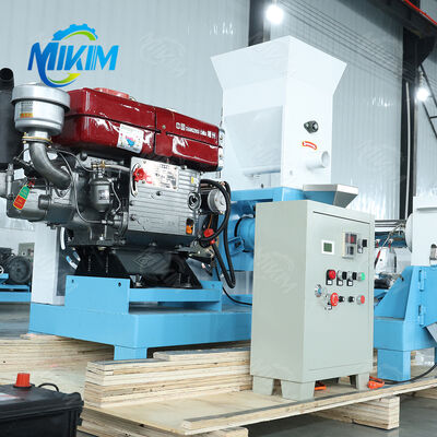 MIKIM 500 kg/saat Dizel tek vidalı yüzen balık yemi pelet üretme makinesi Sucul Yem Ekstruder Yüzen Evcil Hayvan Yemi Şişirme Makinesi